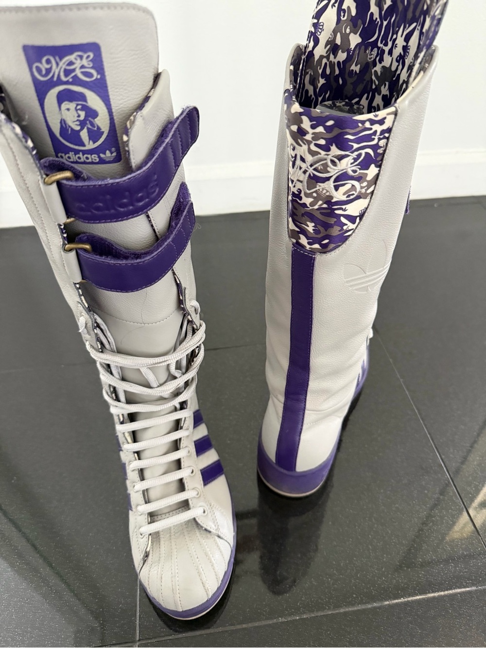 Missed Elliott limited edition adidas Boots in White and Purple
